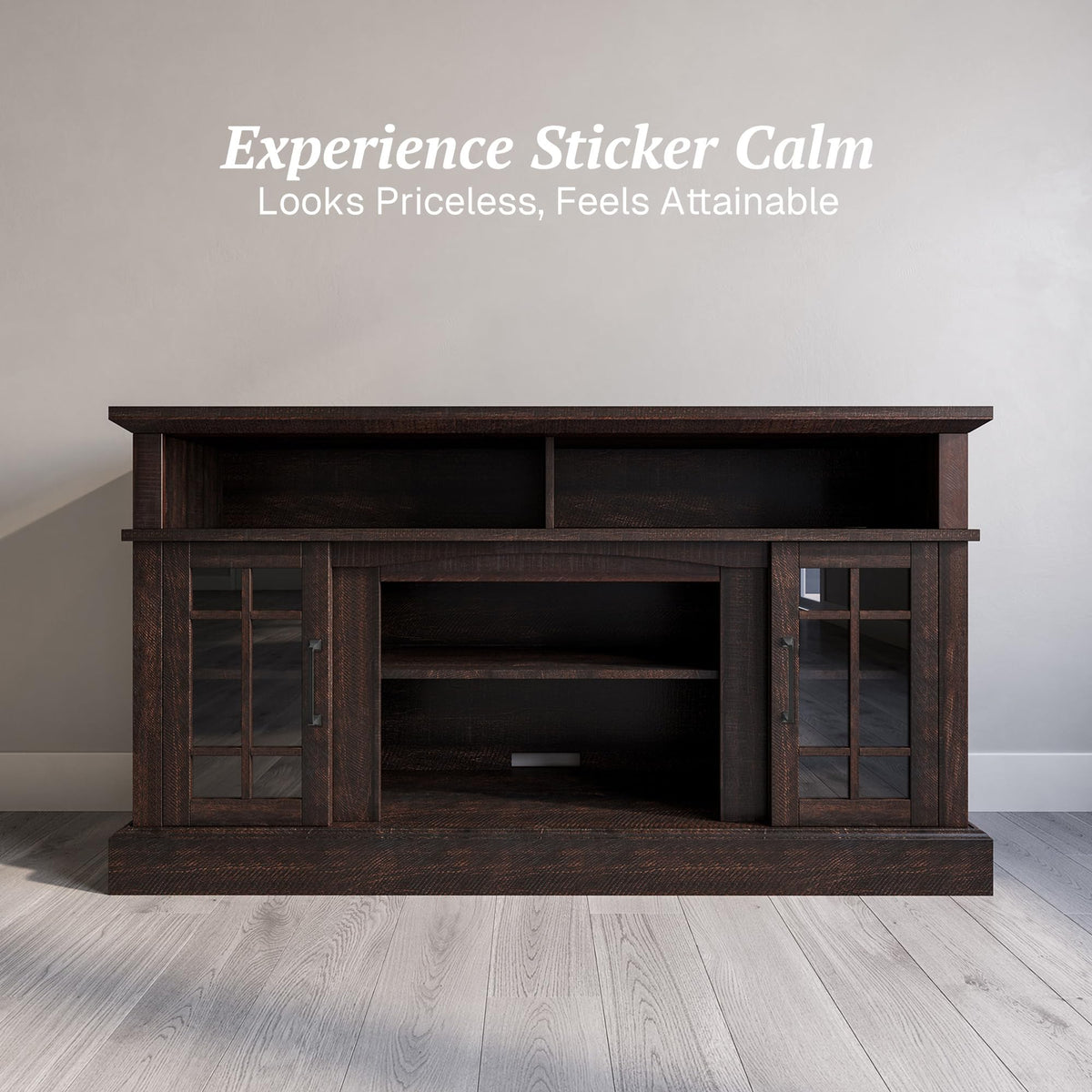 58" Espresso TV Stand & Media Entertainment Center N313