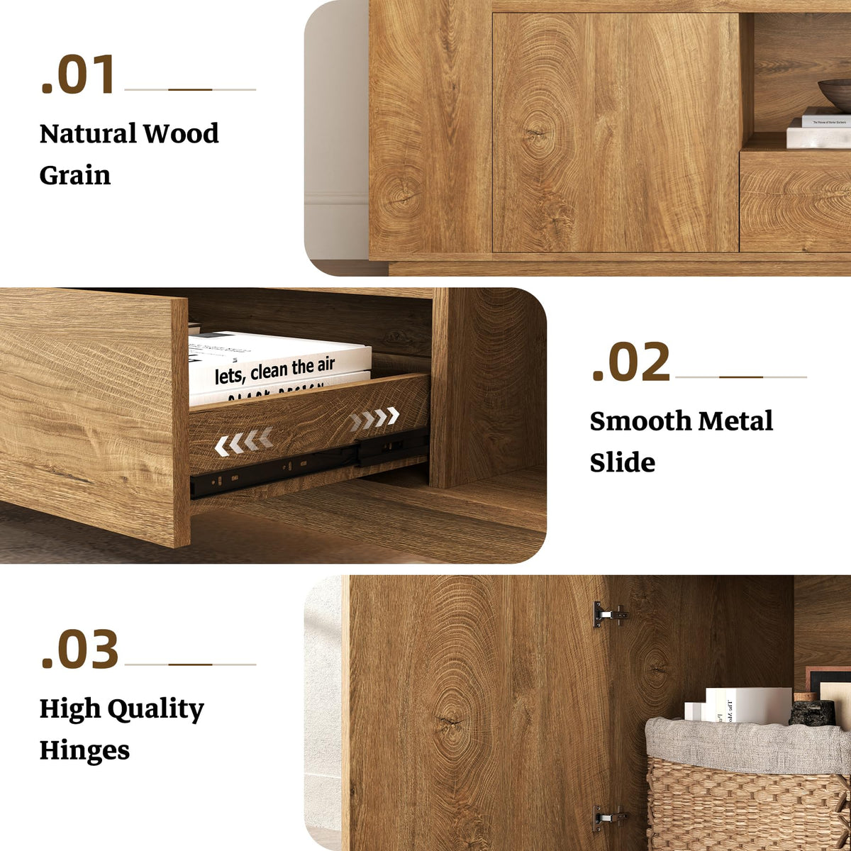 Natural Oak Brown TV Stands N36466