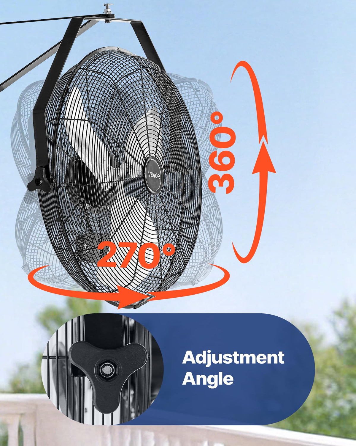 20 Inch Industrial Wall Mount Fan 3 Speeds X620393