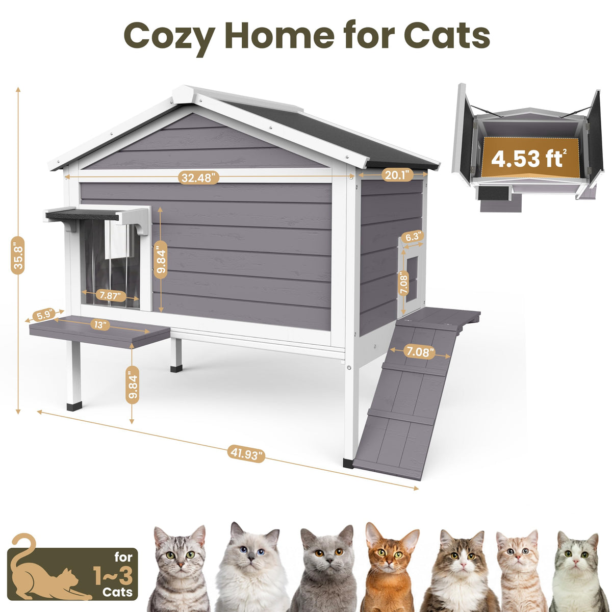 Insulated Outdoor Cat House Q631