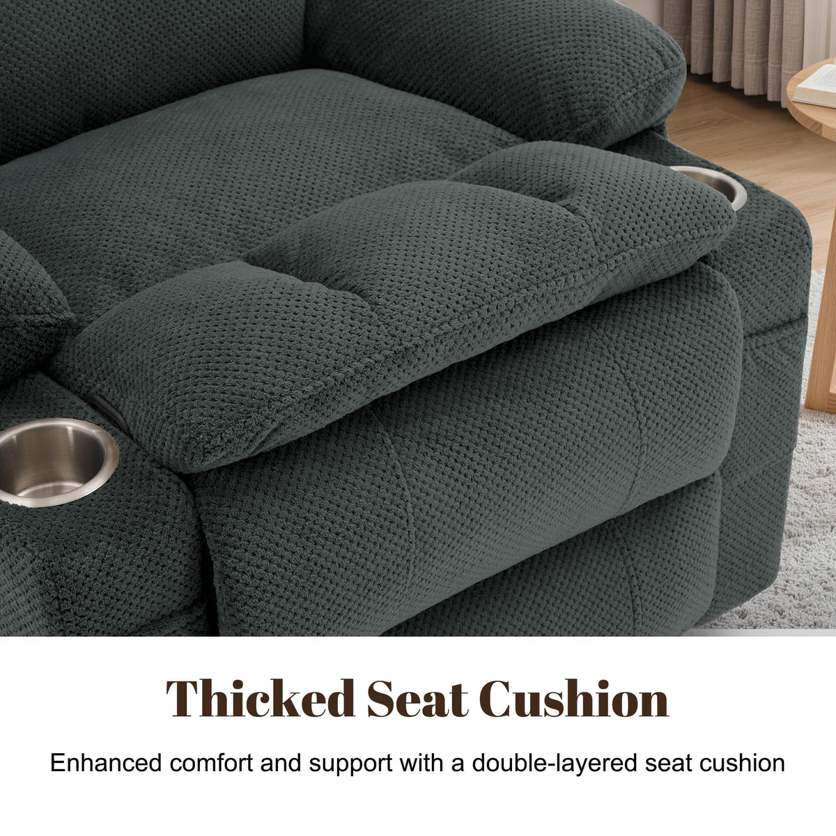 Gray Swivel Rocker Recliner with Massage & Heat Y7639