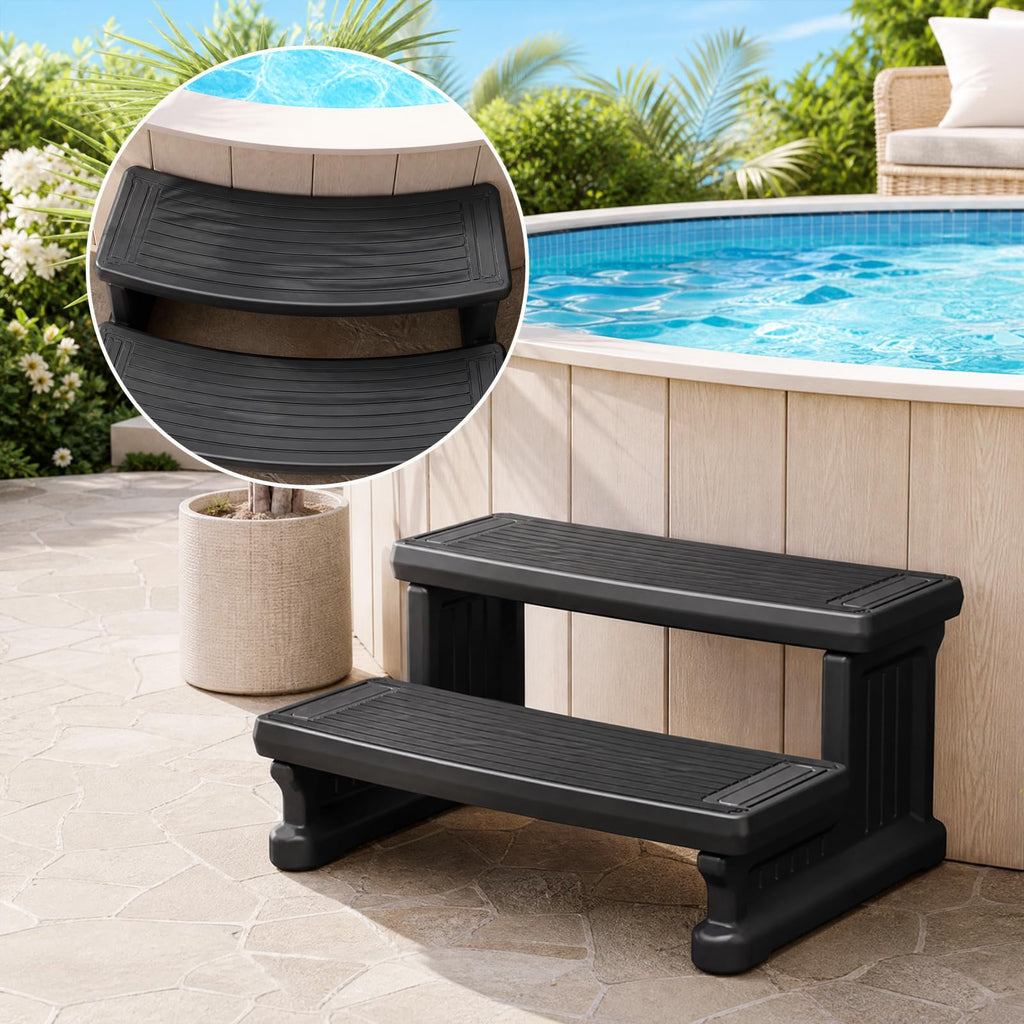 Non-Slip 2-Step Hot Tub Steps Y937425