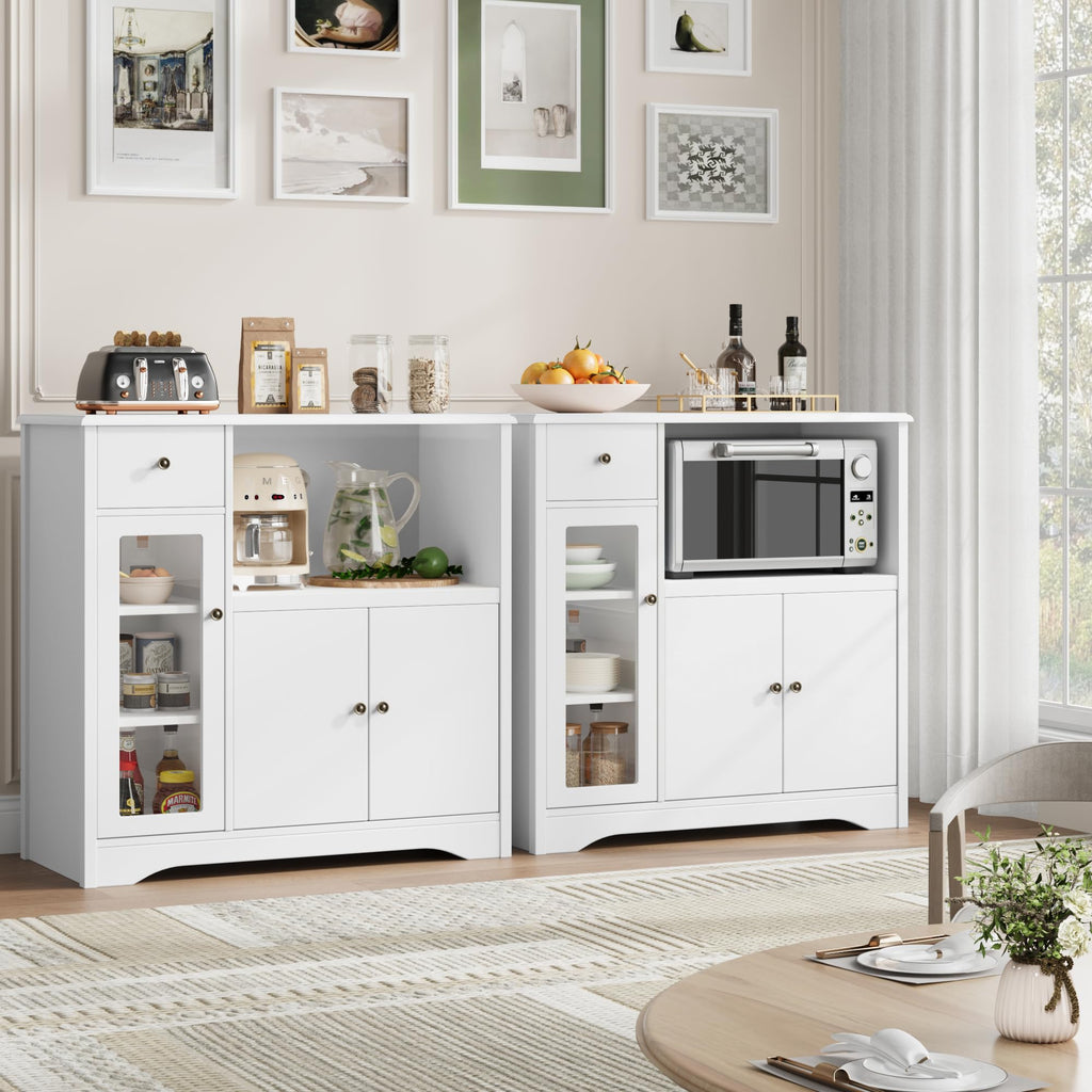 White Microwave Cabinet G266234