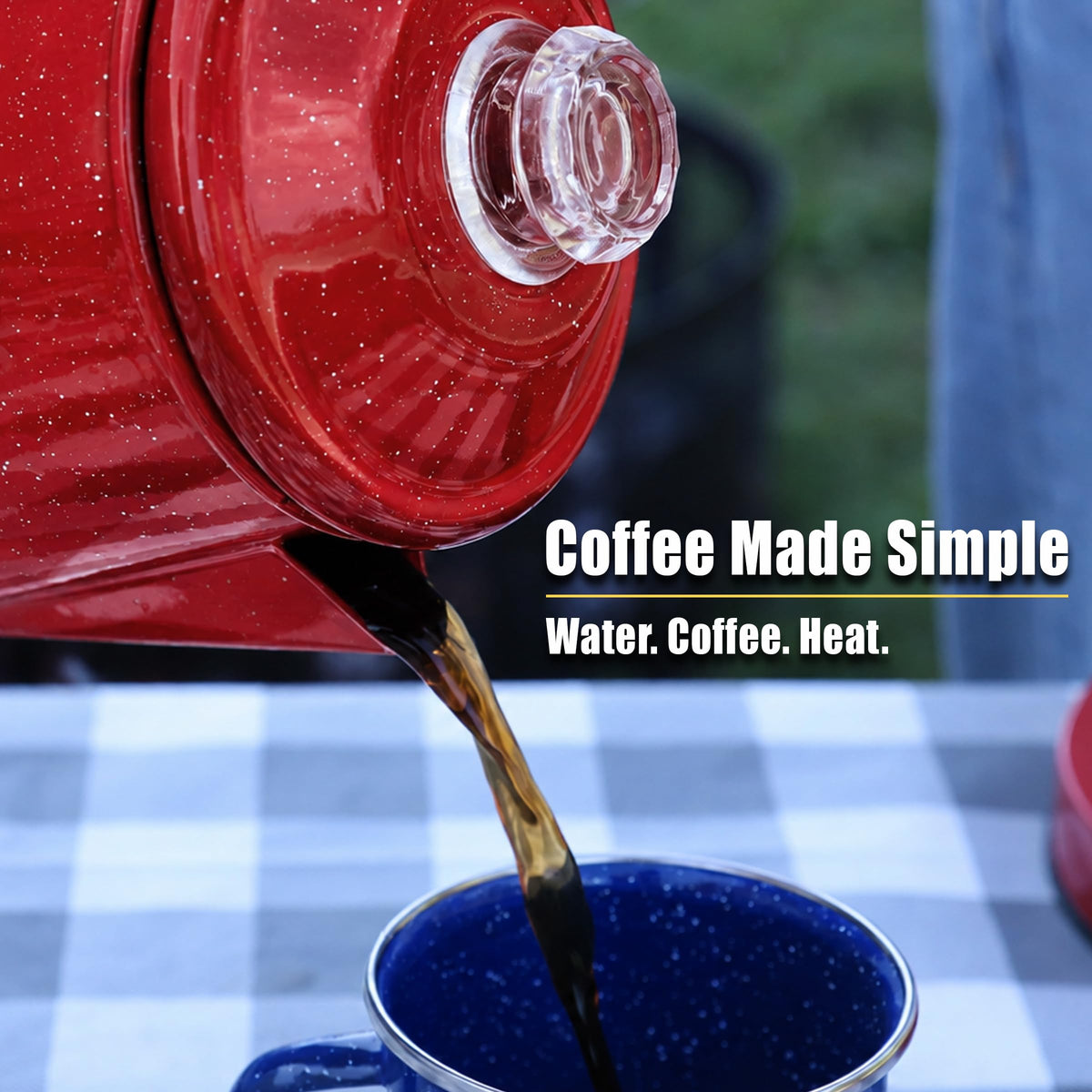 10 Cups Enamel Camping Percolator Coffee Pot Y272041