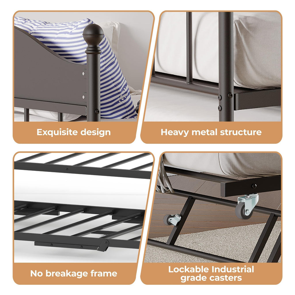 Black Daybed with Pop Up Trundle Q47415