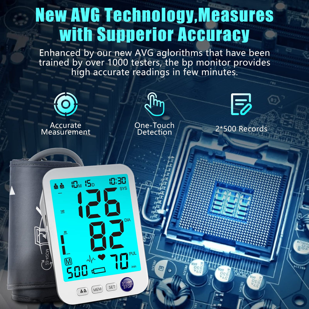 Automatic Digital Blood Pressure Monitor Upper Arm Adjustable Cuff B166465