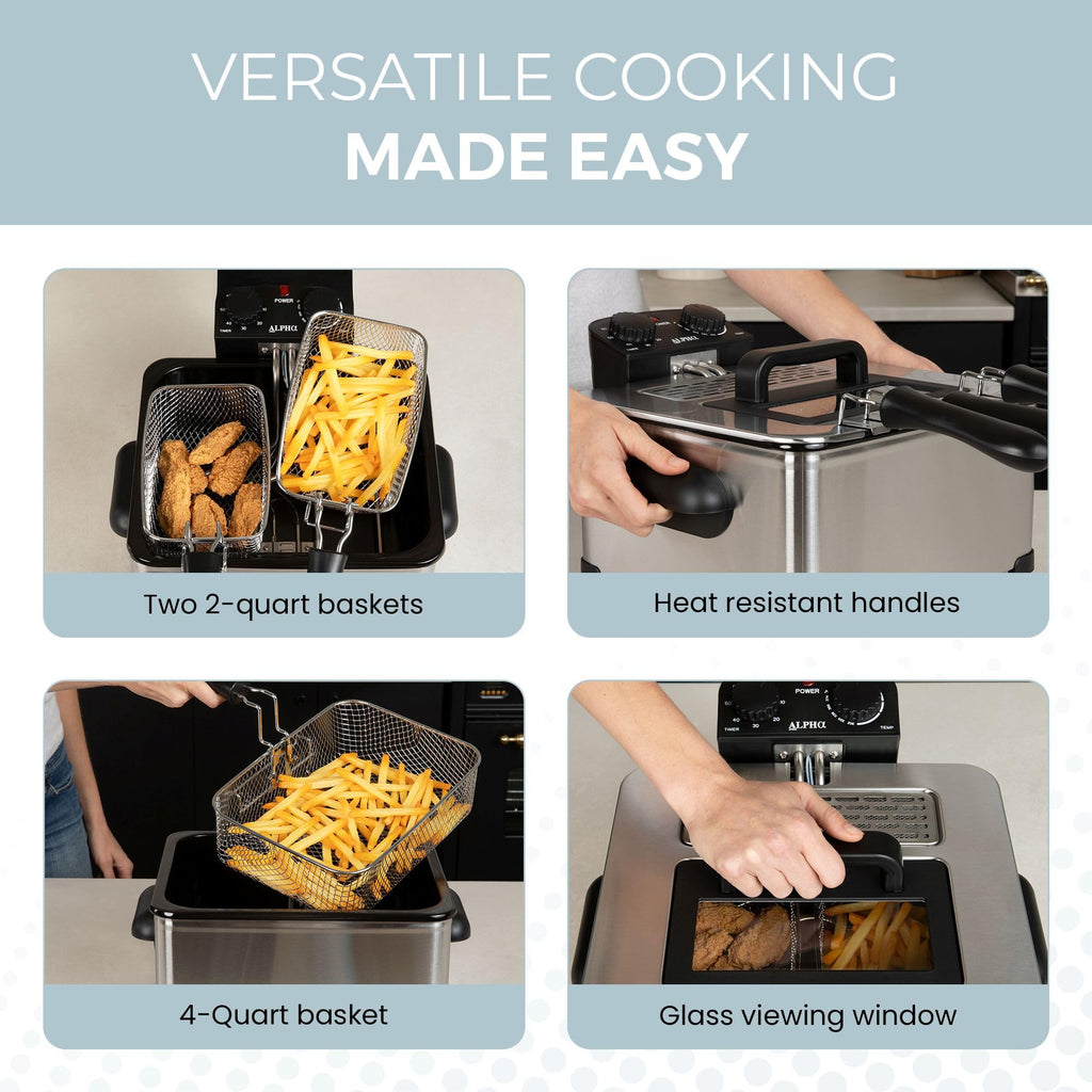 4.5L Stainless Steel Electric Deep Fryer with Basket O126400