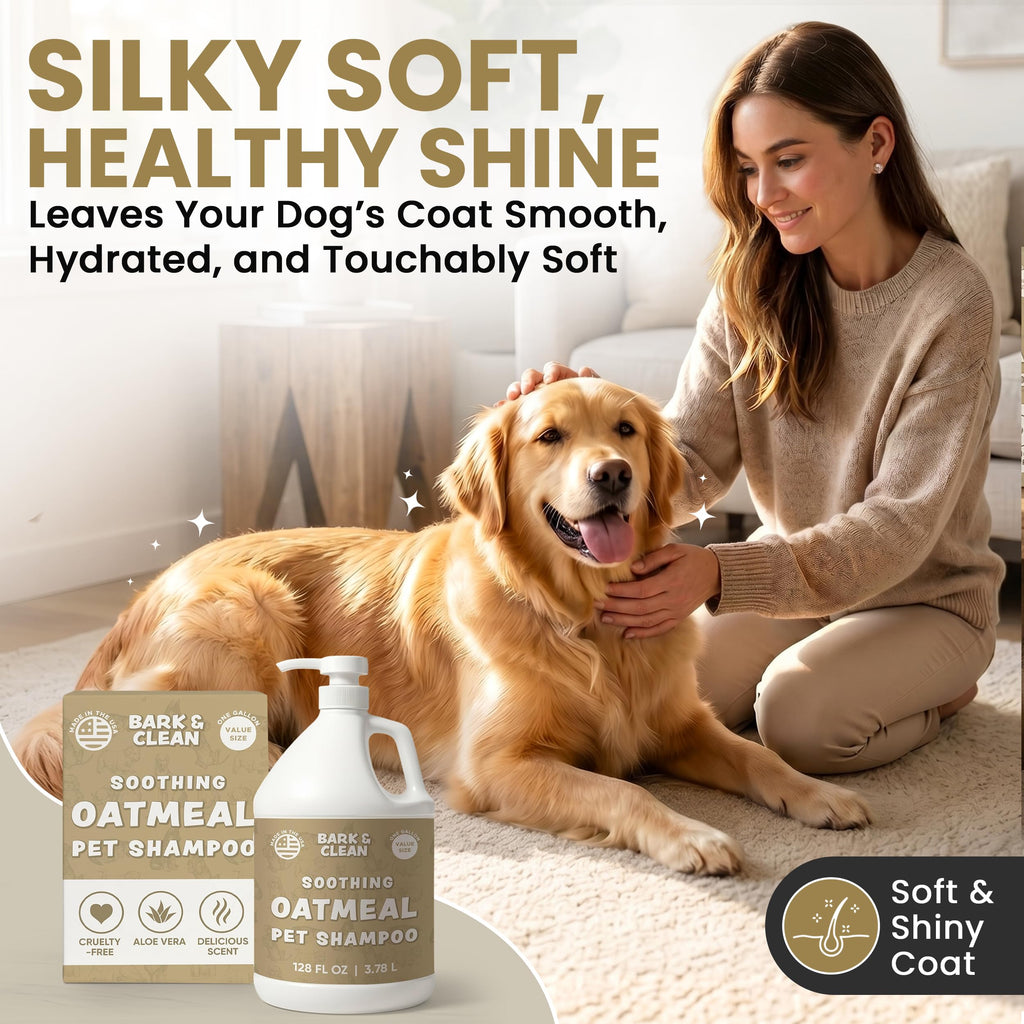 Oatmeal Dog Shampoo 1 Gallon with Pump Hypoallergenic Aloe Vera Coconut Oil V810874