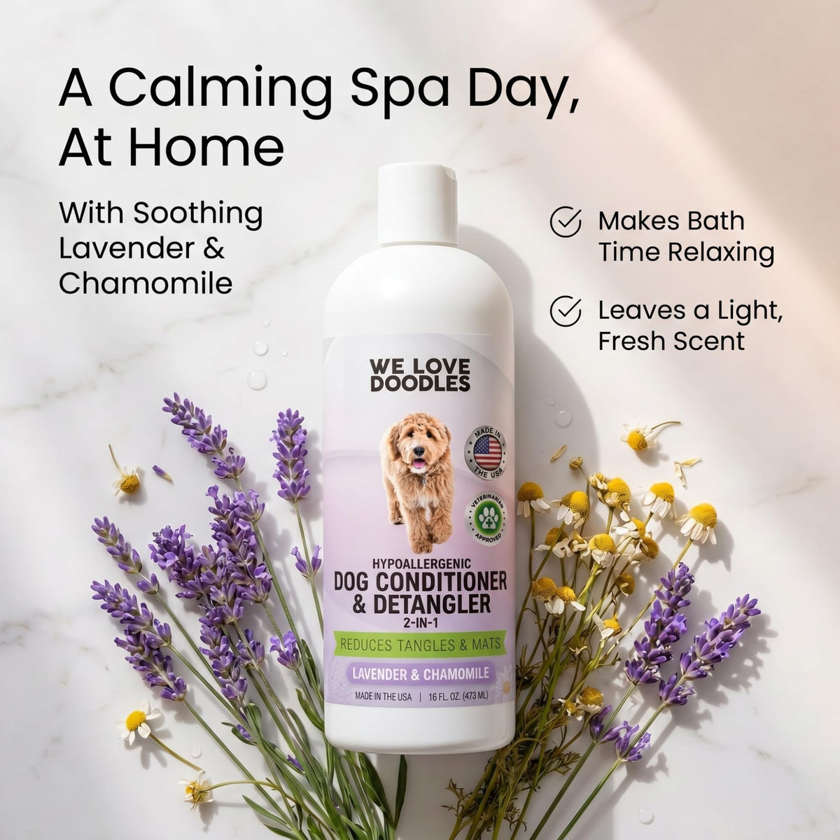 2-in-1 Dog Conditioner & Detangler, Lavender, 16OZ W423