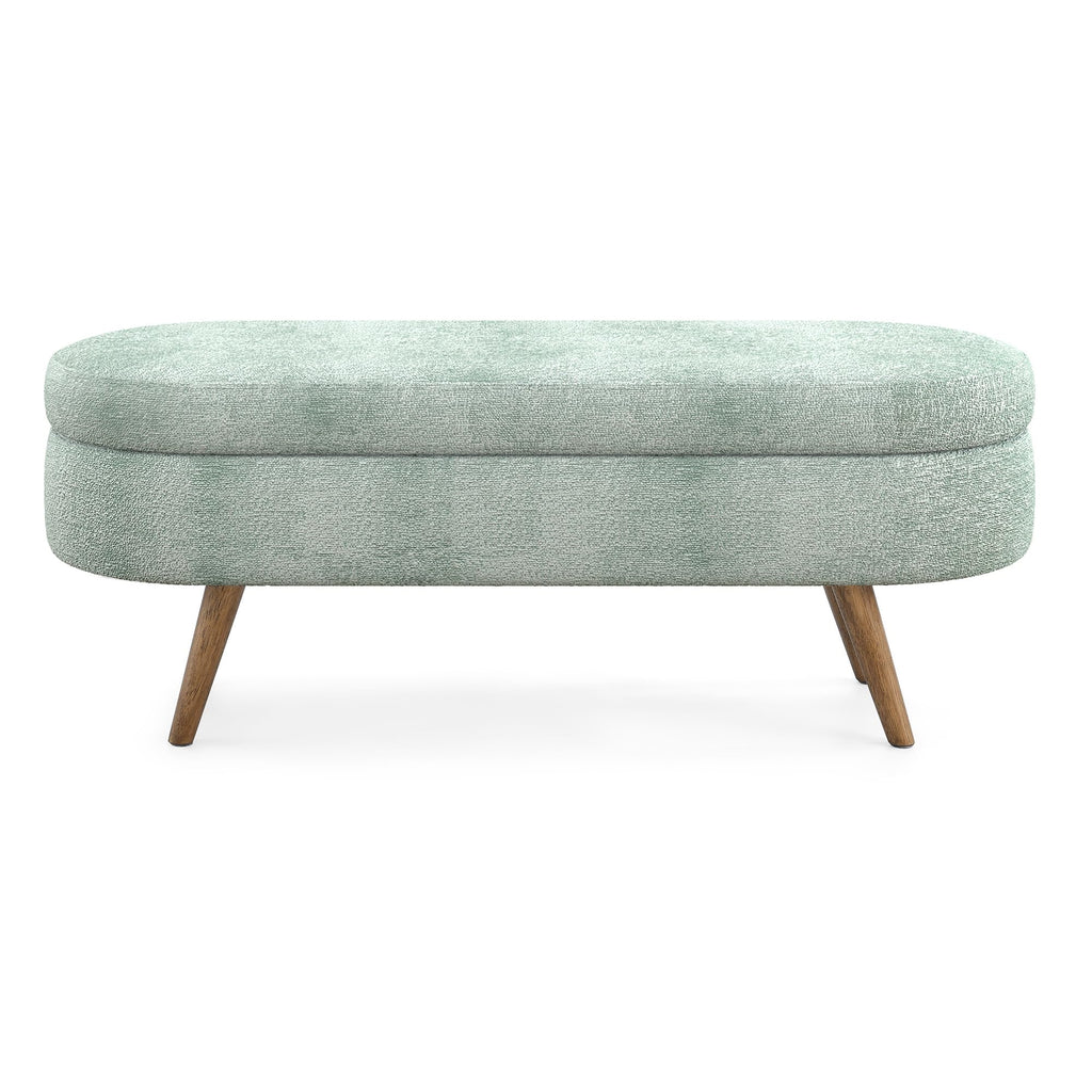 Oval Storage Bench with Rubber Wood Legs S761