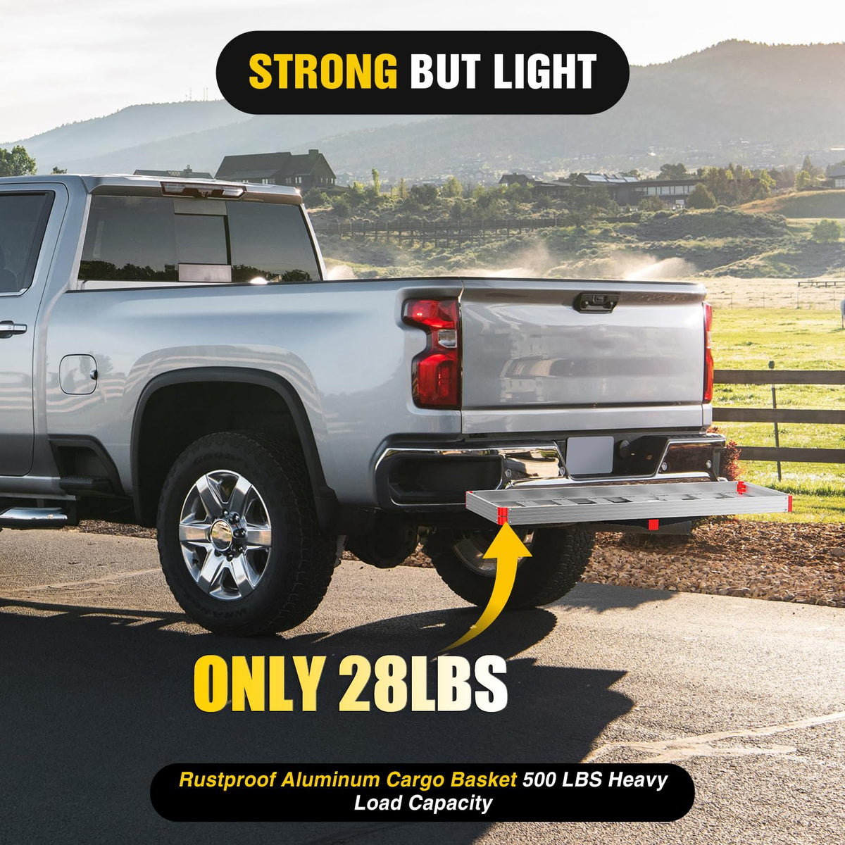 Aluminum Hitch Cargo Carrier 60" x 22" x 3.25" 500 lbs Cargo Basket for 2" Receiver R8303