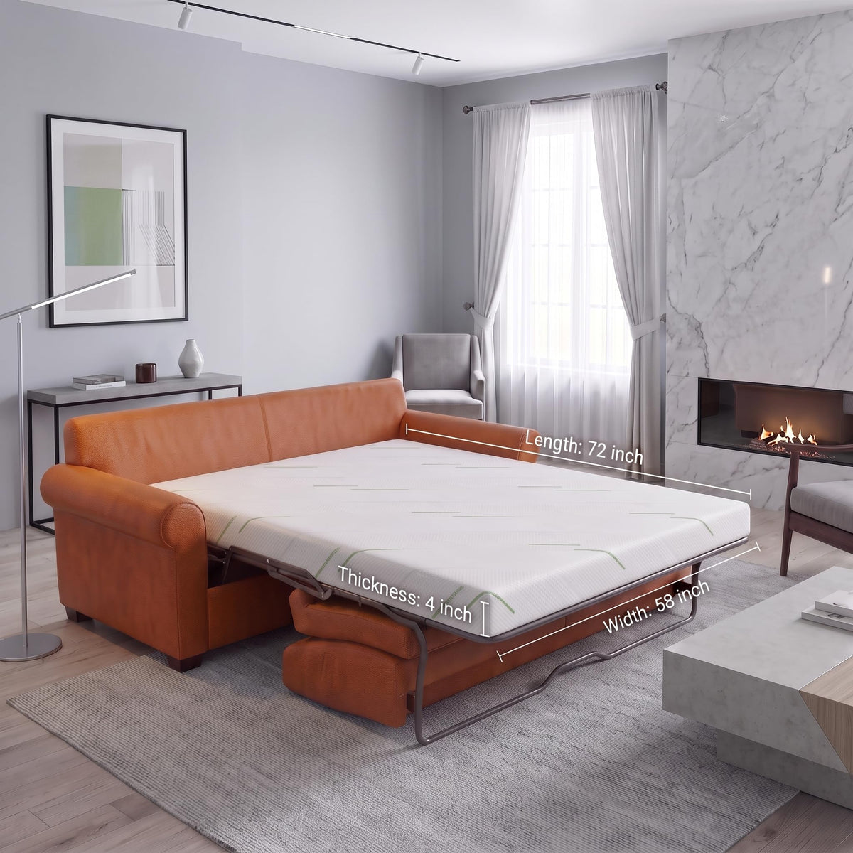 White Queen Sofa Bed Mattress Replacement V3068