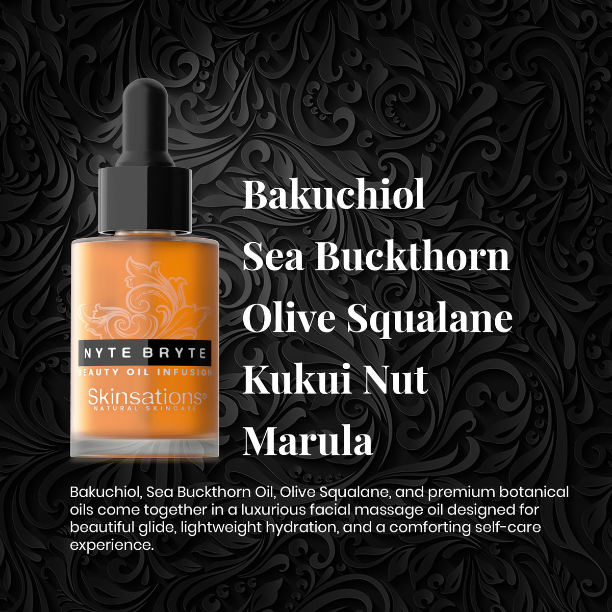 Bakuchiol Sea Buckthorn Olive Squalane Lavender Bergamot Face Massage Oil 1 oz Q503284