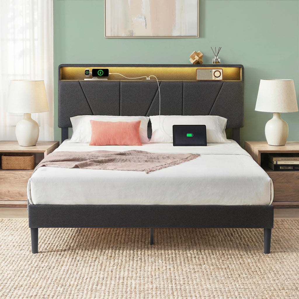 Upholstered Platform Bed Frame Full Y5818