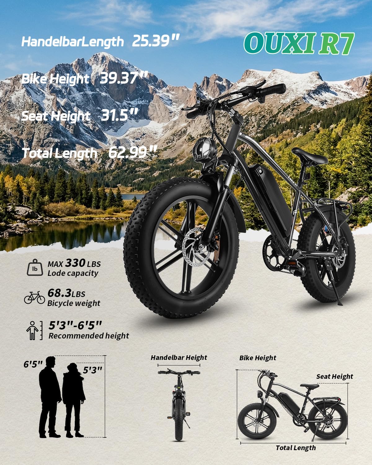1000W Peak Electric Mountain Bike 48V 13Ah E80775