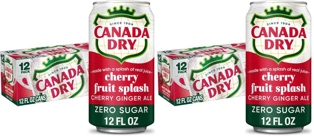 Zero Sugar Cherry Ginger Ale Soda, 12 fl. oz. Cans, 12 Pack J23639