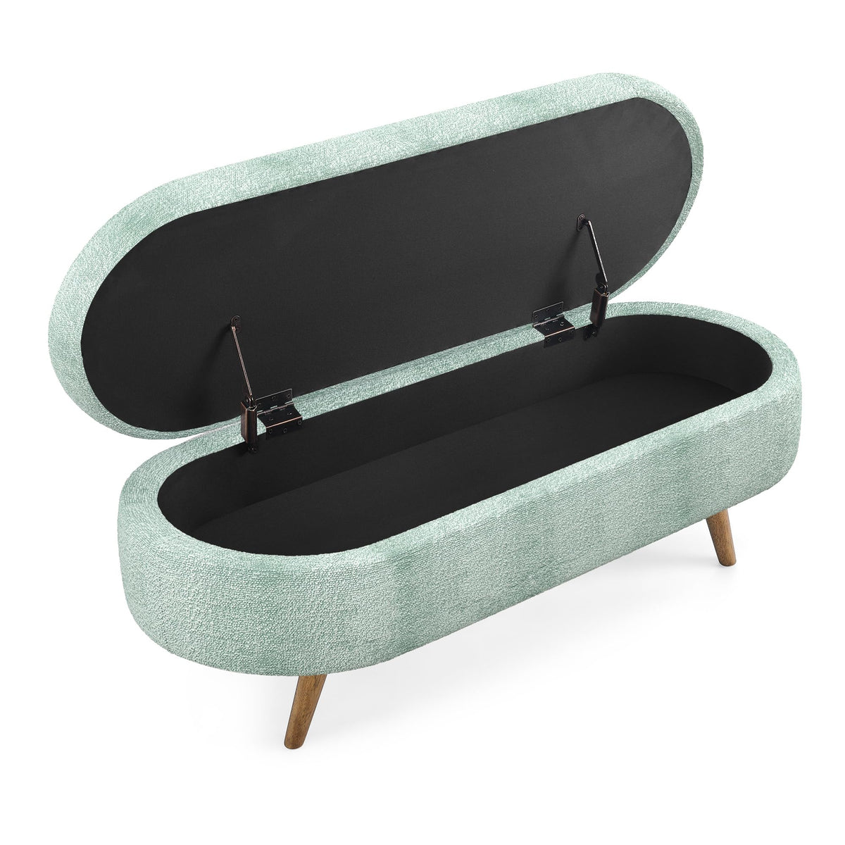Oval Storage Bench with Rubber Wood Legs S761