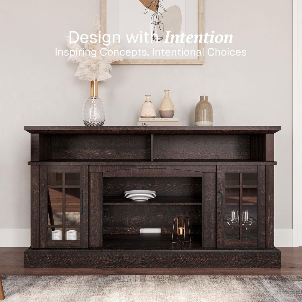 58" Espresso TV Stand & Media Entertainment Center N313