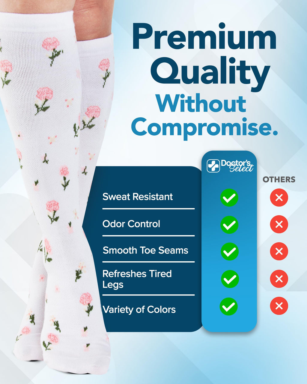Bamboo Viscose 8-15 mmHg Knee High Compression Socks 3 Pairs T667