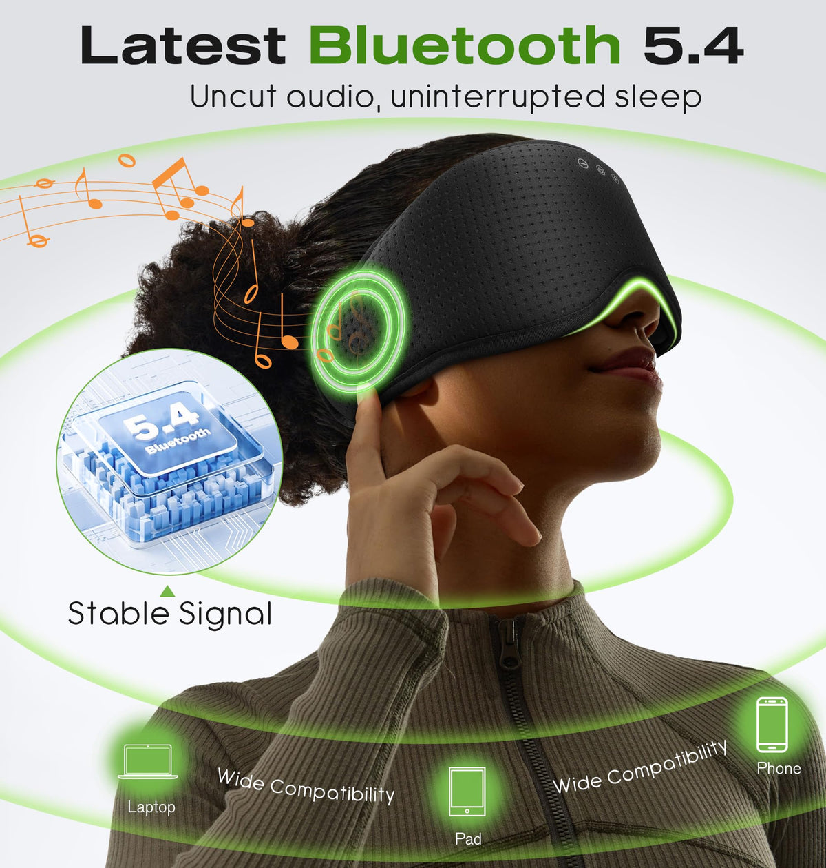 Bluetooth Sleep Headphones with 3D Eye Mask O130108