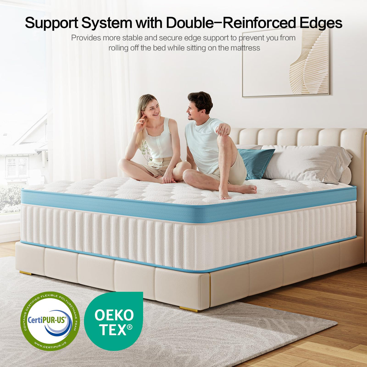 Full Size 12 Inch Firm Hybrid Memory Foam Mattress U6756