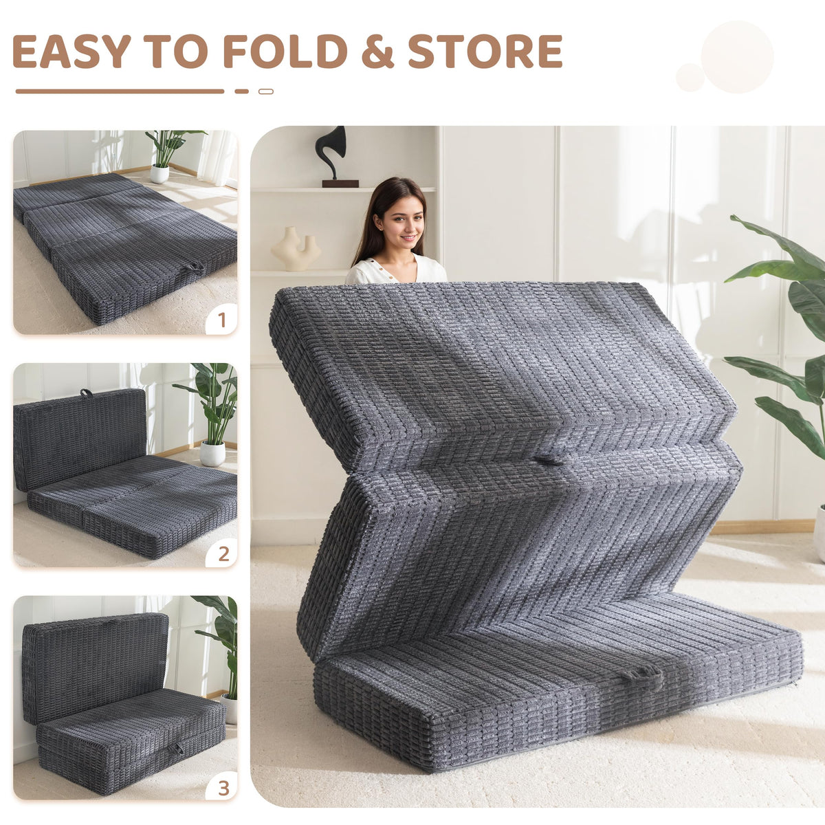 Memory Foam Tri-Folding Mattress N605
