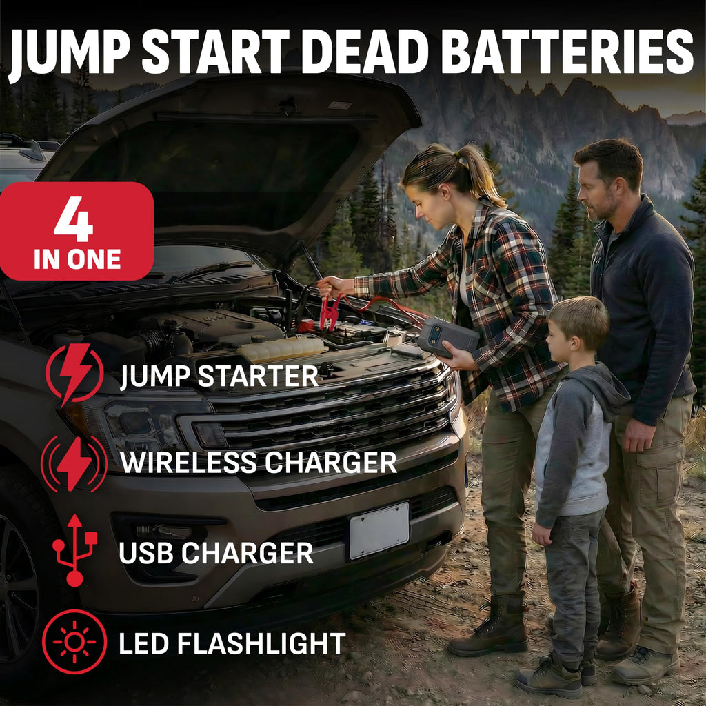 Portable Car Battery Jump Starter & Power Bank A50539