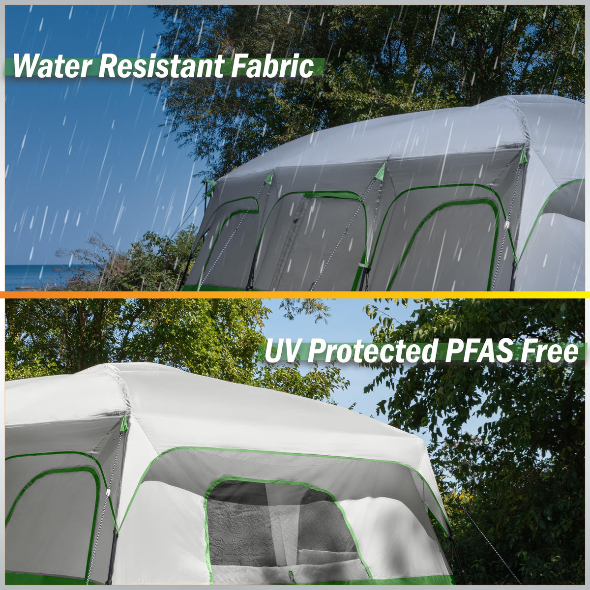 10-12 Person Camping Tent with Room Divider and Carry Bag Y714