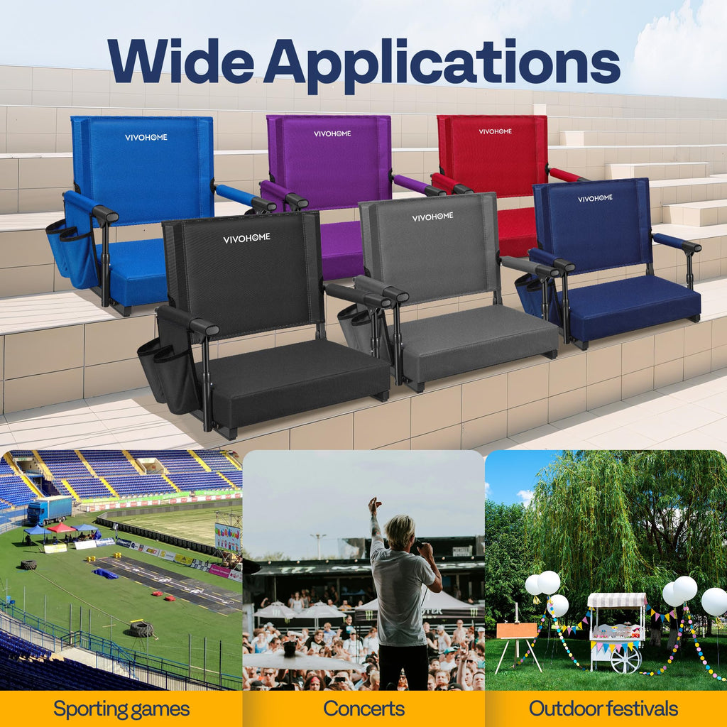Stadium Seat with Back Support and 2.8" Cushion P5286