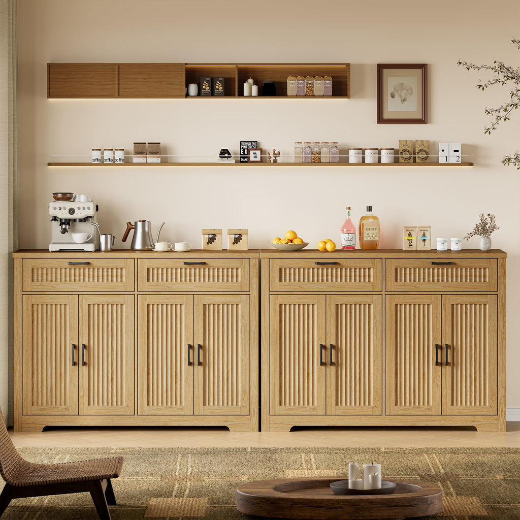 Fluted Buffet Sideboard Cabinet with Drawers U611