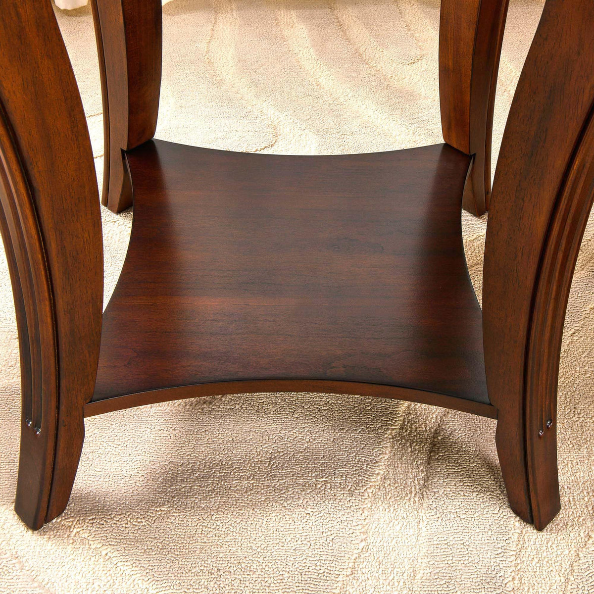 Vintage Wood End Table with Storage Shelf R9855