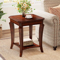 Vintage Wood End Table with Storage Shelf R9855